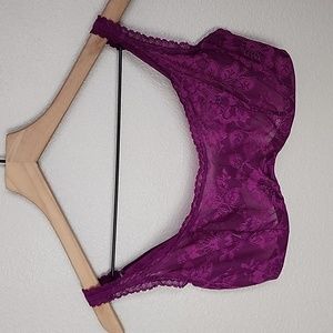 Adore Me Charlize Unlined Balconette Purple Lace Bra